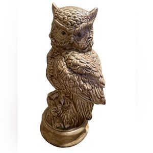 Vintage Handmade Ceramic Owl Figurine 14 inches Tall